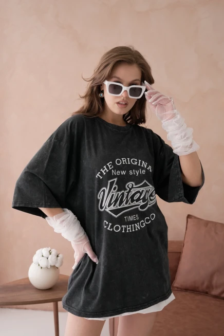 Baskılı Salaş Basic T-Shirt