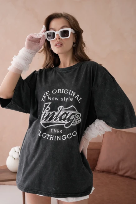 Baskılı Salaş Basic T-Shirt