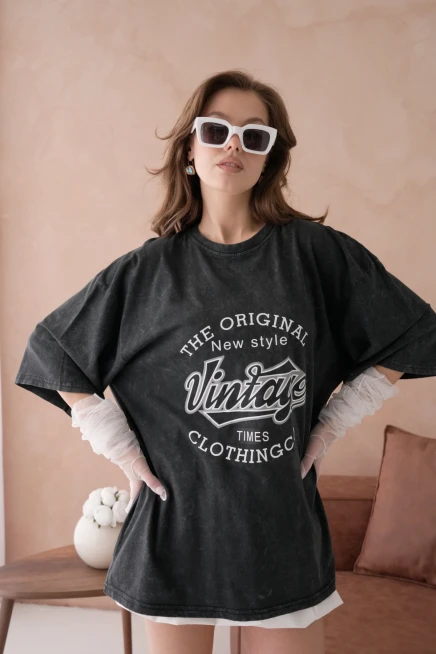 Baskılı Salaş Basic T-Shirt