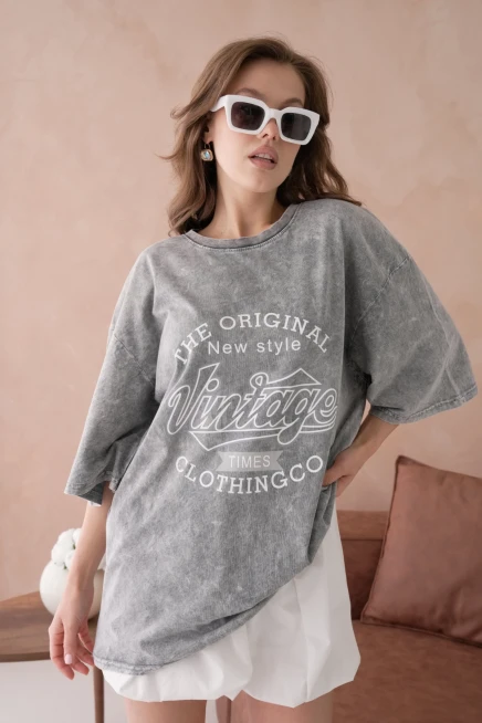 Baskılı Salaş Basic T-Shirt