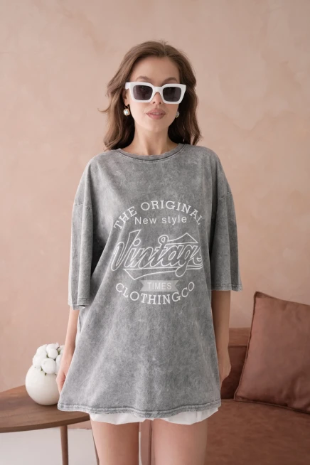 Baskılı Salaş Basic T-Shirt