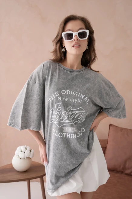 Baskılı Salaş Basic T-Shirt