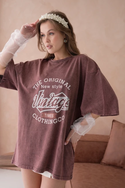 Baskılı Salaş Basic T-Shirt