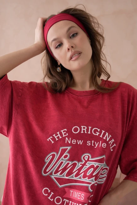 Baskılı Salaş Basic T-Shirt