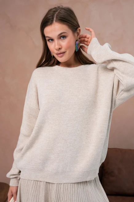 Kadın Bisiklet Yaka Kazak Etek İkili Takım