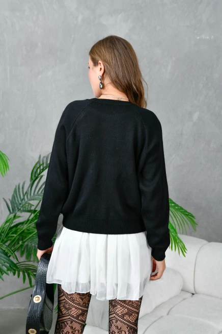 Kadın Bisiklet Yaka Triko Kazak