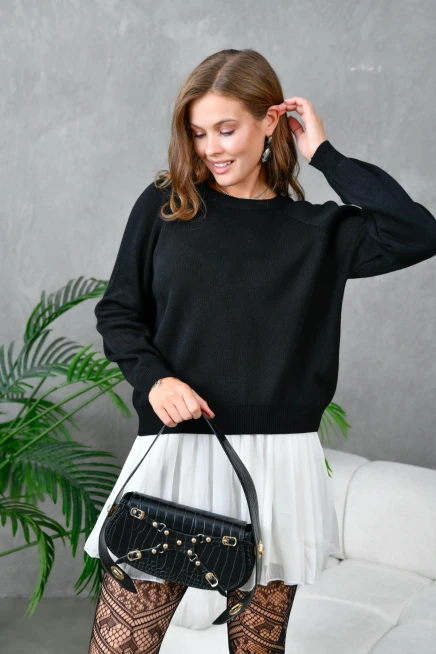 Kadın Bisiklet Yaka Triko Kazak