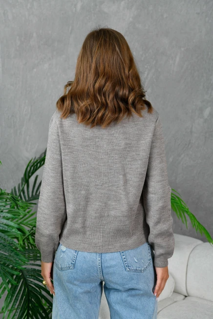 Kadın Düğme Detay Triko Ceket