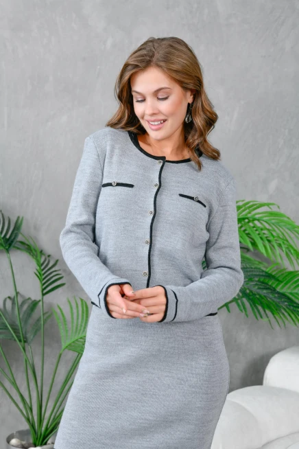 Kadın Elbise Hırka İkili Triko Takım