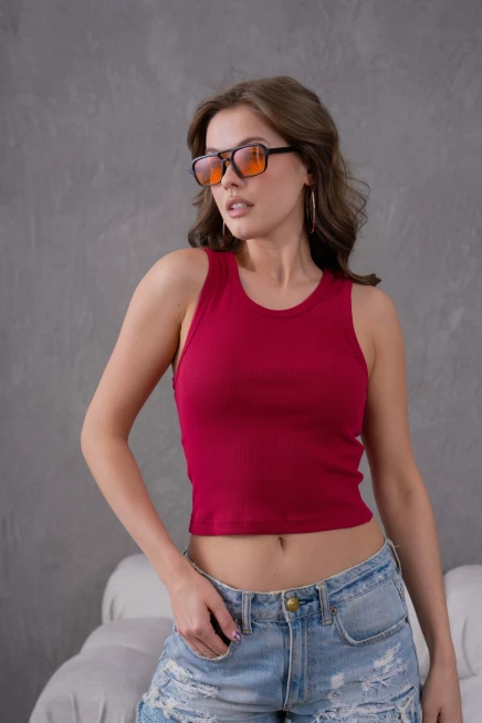 Fitted Vücuda Oturan Kesim Fitilli Basic Atlet