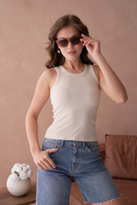 Sırtı Karyoka Dikişli Fitilli Basic Atlet