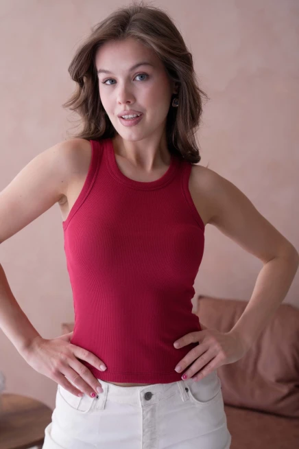 Sırtı Karyoka Dikişli Fitilli Basic Atlet