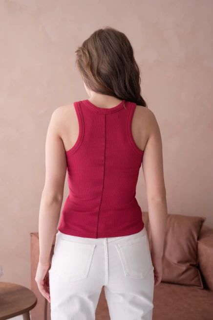 Sırtı Karyoka Dikişli Fitilli Basic Atlet