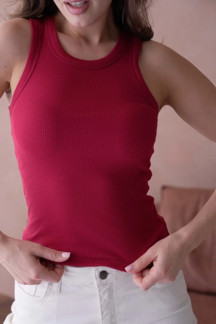 Sırtı Karyoka Dikişli Fitilli Basic Atlet