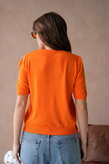 Kadın Taş İşlemeli Kalpli Triko Kazak