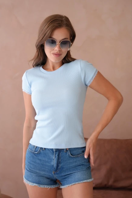 Dantel Detaylı Örme Body Bluz