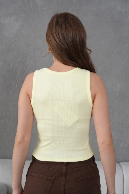 Fitted Vücuda Oturan Kesim Fitilli Basic Atlet