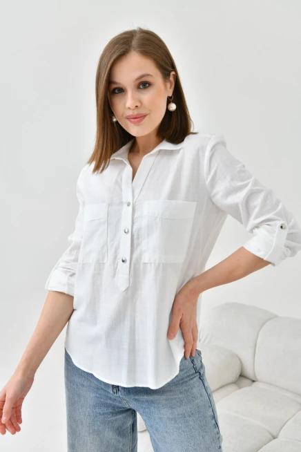 Gömlek Yaka Bluz