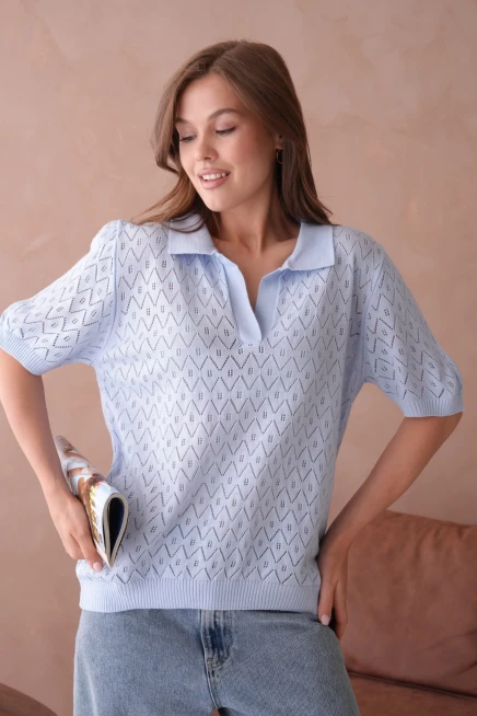 Polo Yaka Kısa Kol Salaş Yazlık T-Shirt