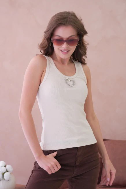 Aksesuar Detaylı Slim Fit Basic Atlet