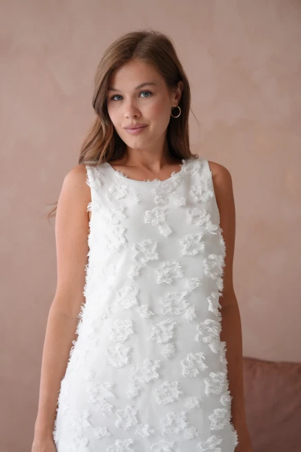 Bisiklet Yaka Astarlı Şifon Elbise