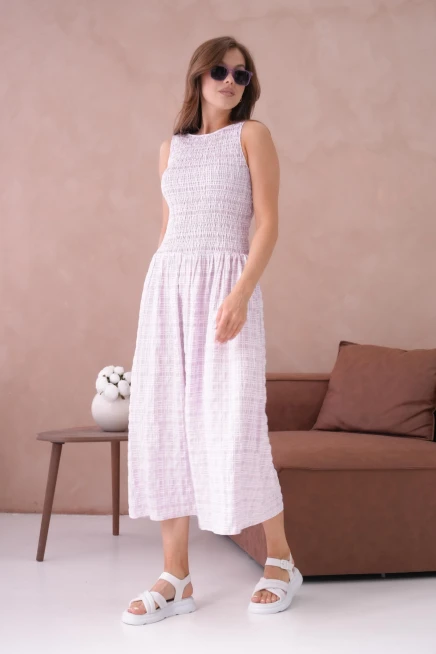 Kolsuz Uzun Ekose Dokuma Elbise