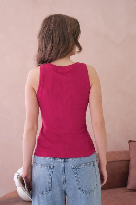 Önü Taş İşlemeli Slim Fit Basic Atlet