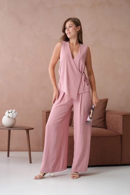 Bluz Pantolon İkili Keten Takım