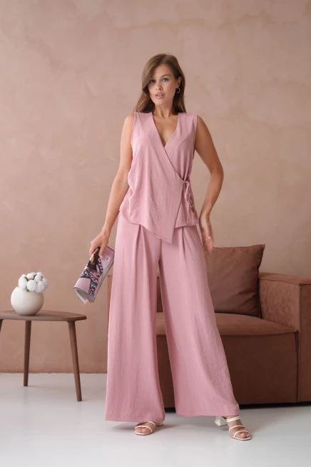 Bluz Pantolon İkili Keten Takım