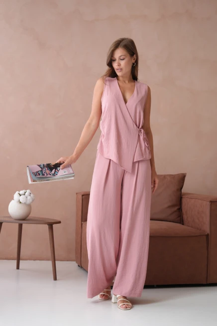 Bluz Pantolon İkili Keten Takım