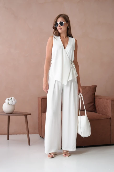 Bluz Pantolon İkili Keten Takım