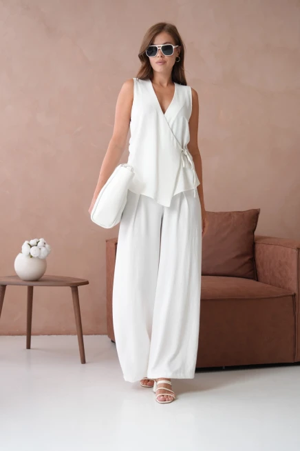 Bluz Pantolon İkili Keten Takım