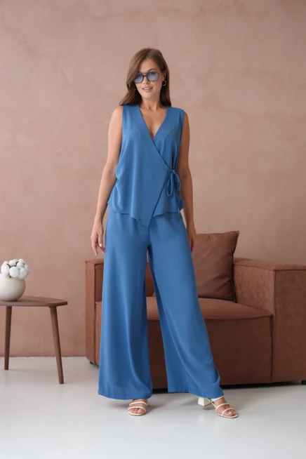 Bluz Pantolon İkili Keten Takım