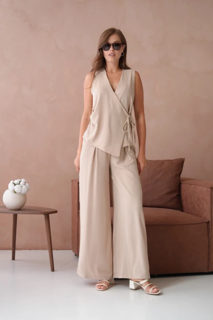 Bluz Pantolon İkili Keten Takım