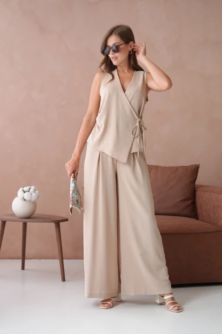 Bluz Pantolon İkili Keten Takım