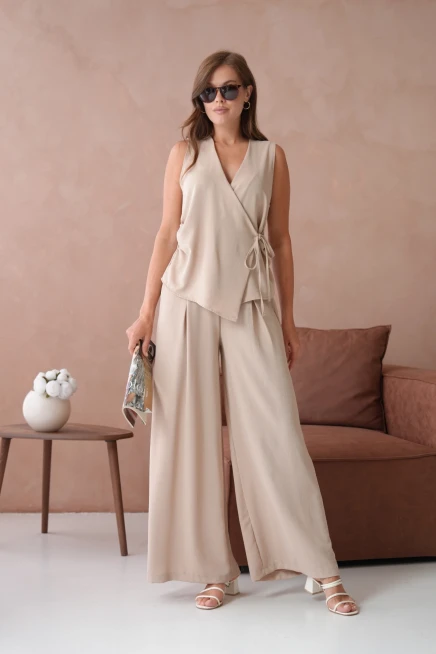 Bluz Pantolon İkili Keten Takım