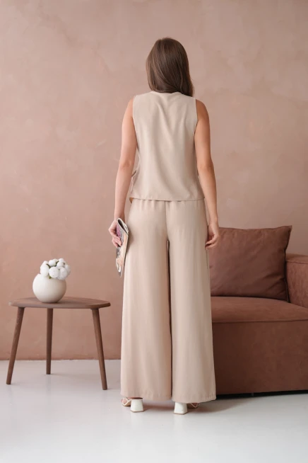 Bluz Pantolon İkili Keten Takım