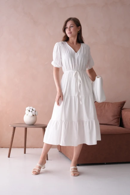 Kısa Kol Lastikli Yazlık Elbise