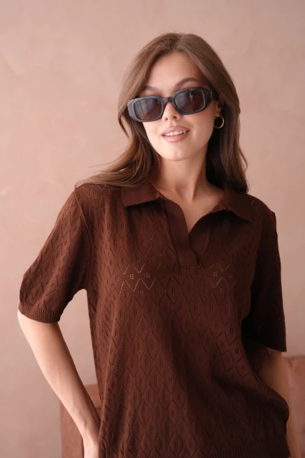 Polo Yaka Kısa Kol Salaş Yazlık T-Shirt