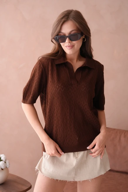 Polo Yaka Kısa Kol Salaş Yazlık T-Shirt