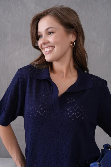 Polo Yaka Kısa Kol Salaş Yazlık T-Shirt