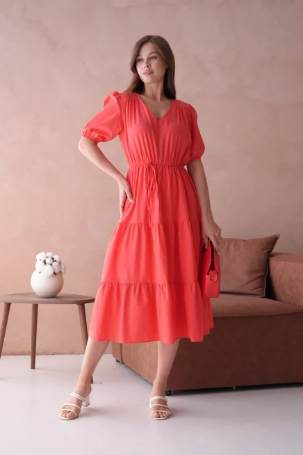 Kısa Kol Lastikli Yazlık Elbise