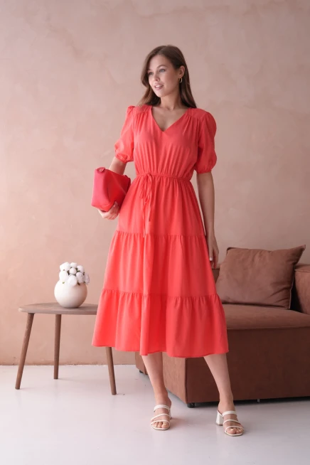 Kısa Kol Lastikli Yazlık Elbise