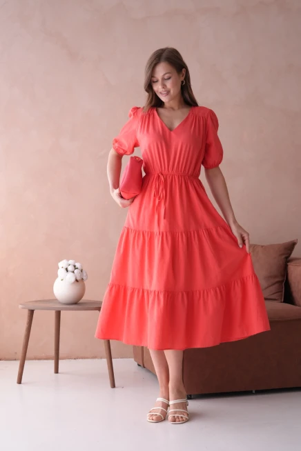 Kısa Kol Lastikli Yazlık Elbise