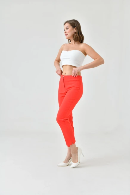 Womens Collared Slit Trousers