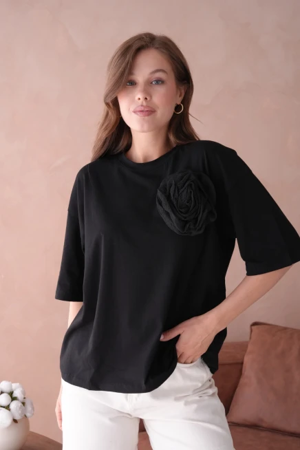 Siyah Kısa Kol Basic T-Shirt