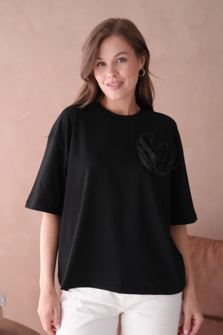 Siyah Kısa Kol Basic T-Shirt