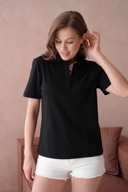 Polo Yaka Kısa Kol Düğmeli Basic T-Shirt
