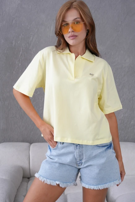 Polo Yaka Örme T-Shirt