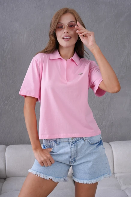 Polo Yaka Örme T-Shirt